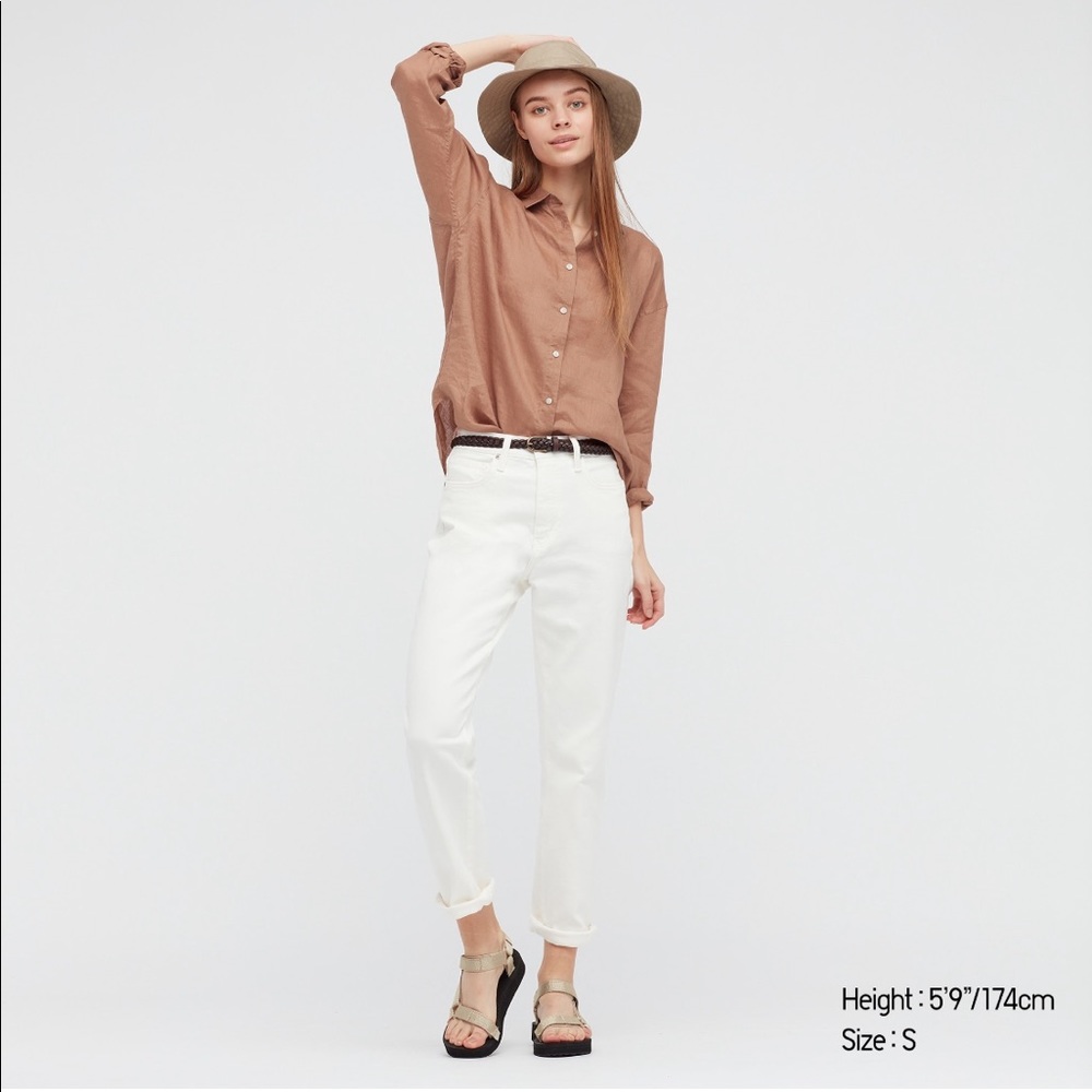 Uniqlo Premium Linen Long Sleeve Shirt NWOT